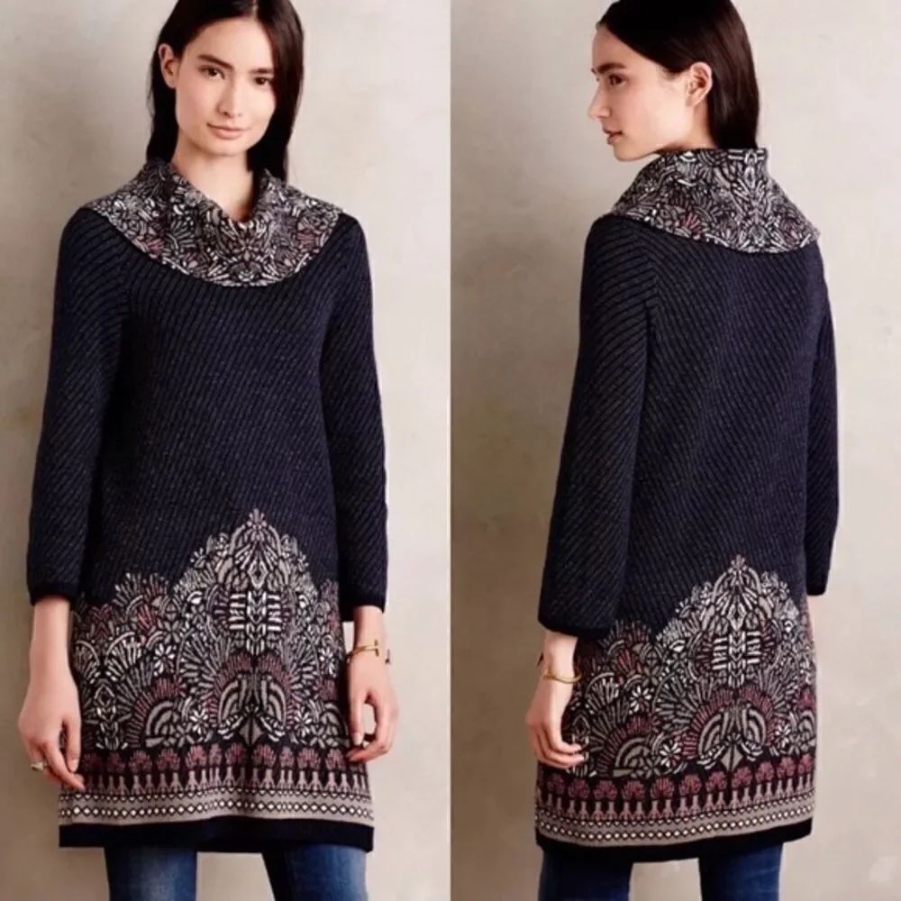 Anthropologie Moth Imperial Garden Tunic Sweater